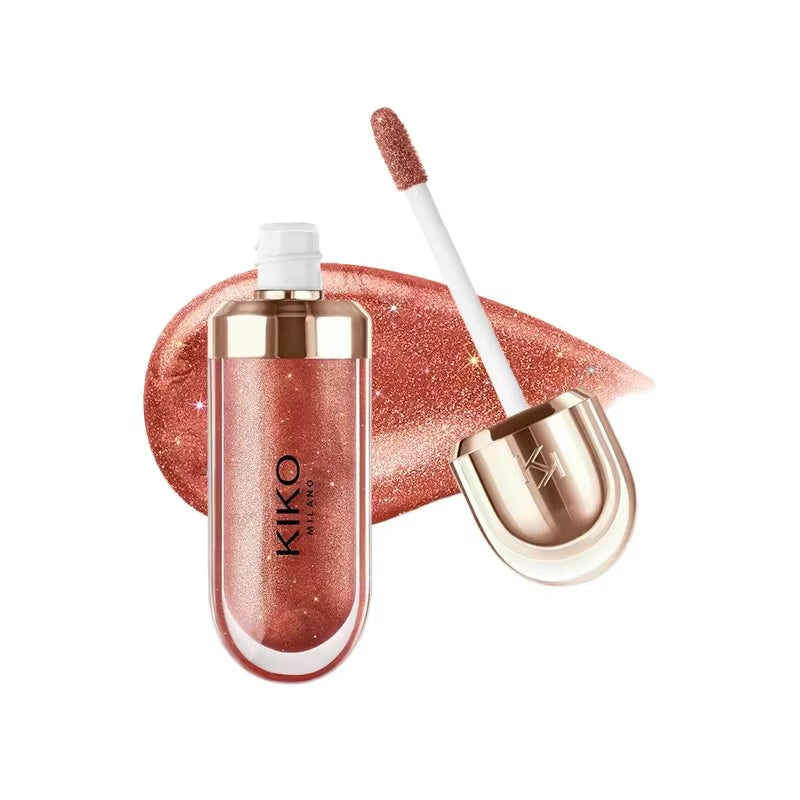 3D Liquid Lip Glaze Transparent Lip Gloss Mirror Lipstick Nourishing Glossy Full Lips Not Fading Milk Tea Bean Paste Makeup